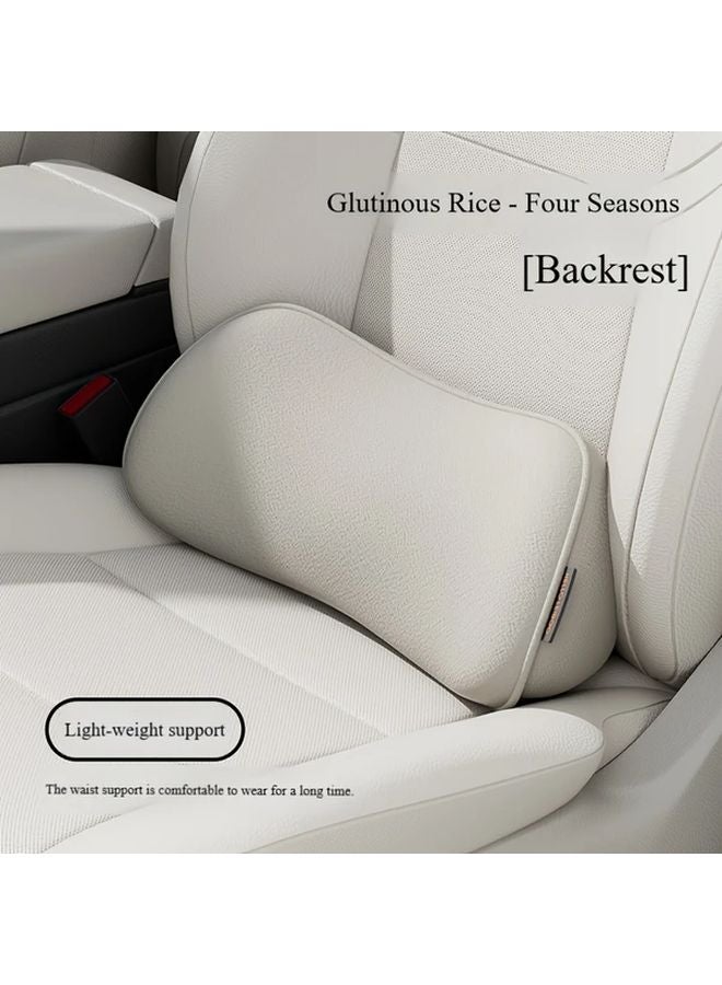 White Car Seat Lumbar Cushion Memory Foam Posture Correcting Back Support For Drivers - Image 5
